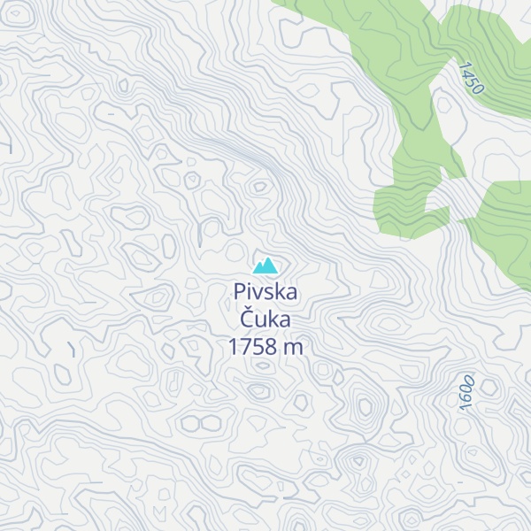 Map of Pivska Čuka