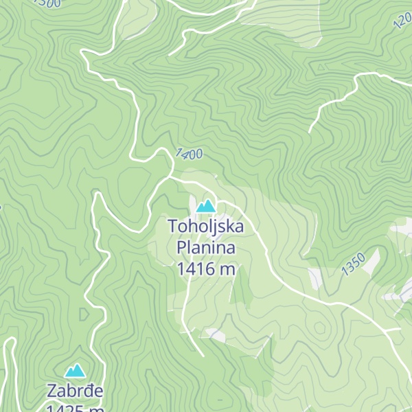 Map of Toholjska Planina