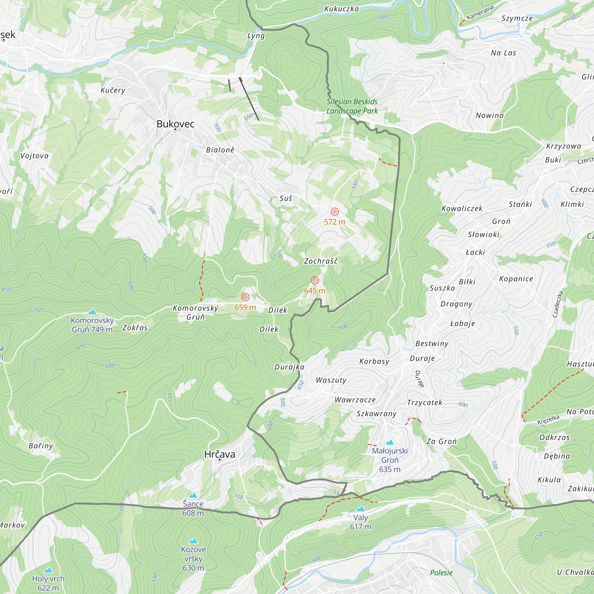 Útulna Bukovec map