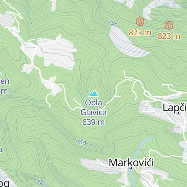 Map of Obla Glavica
