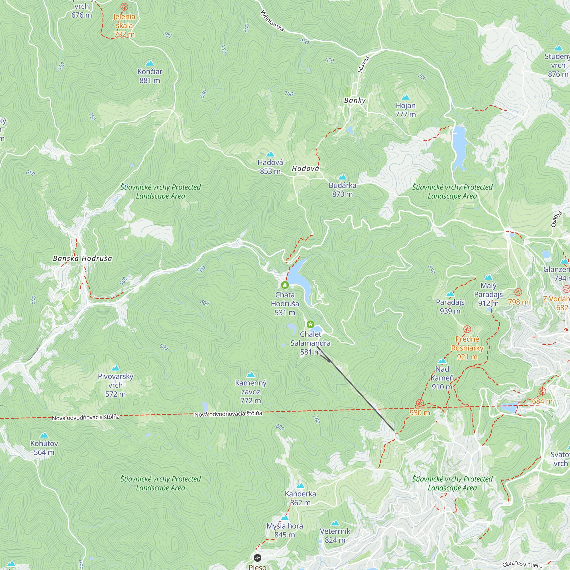 Chata Hodruša map