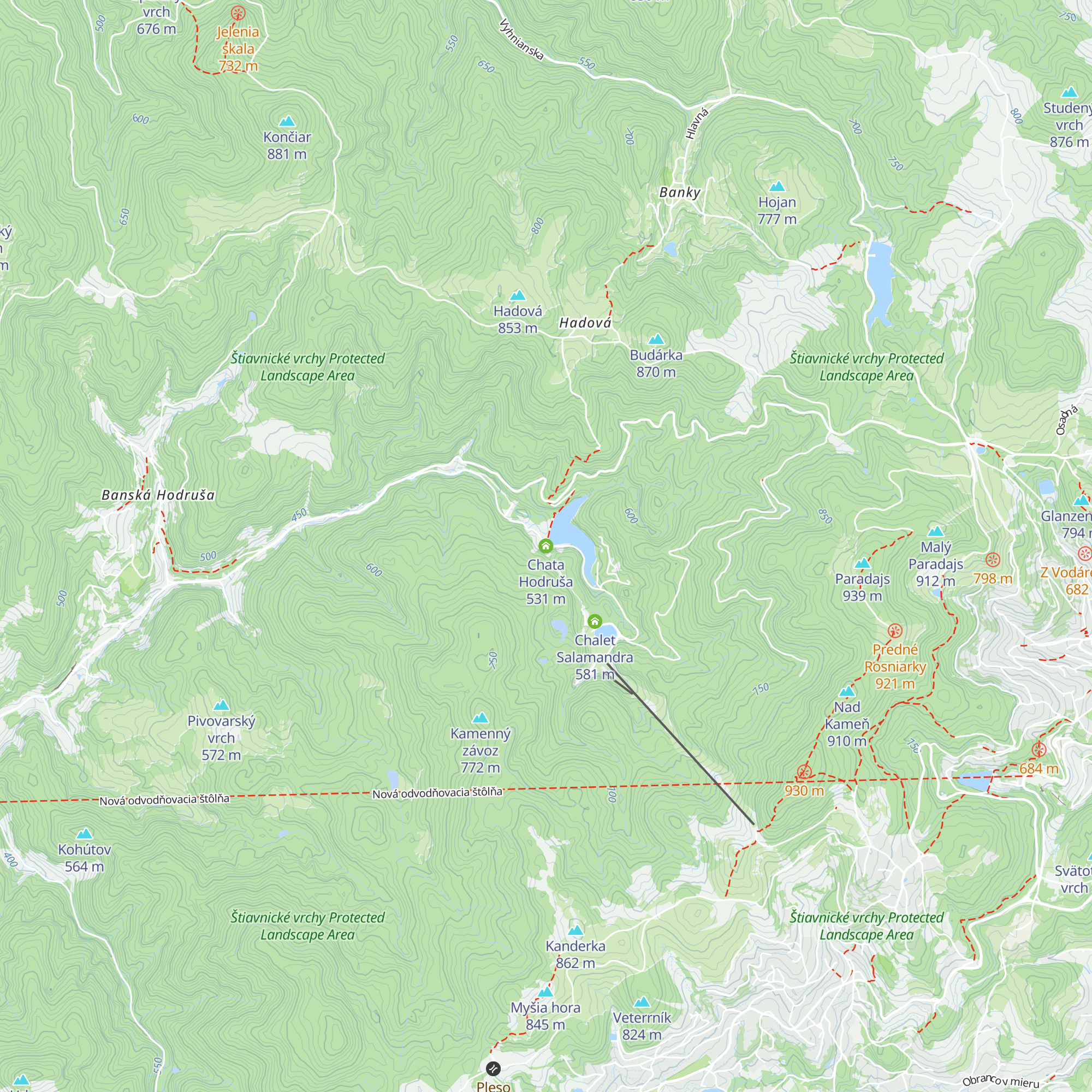Chata Hodruša map
