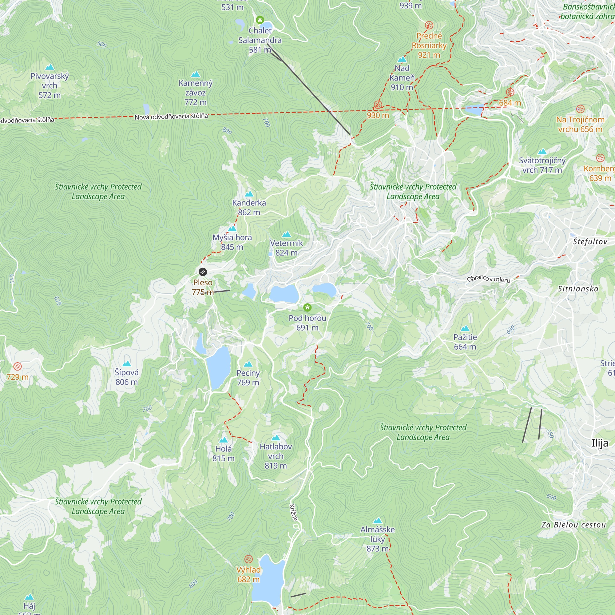 Pod horou map