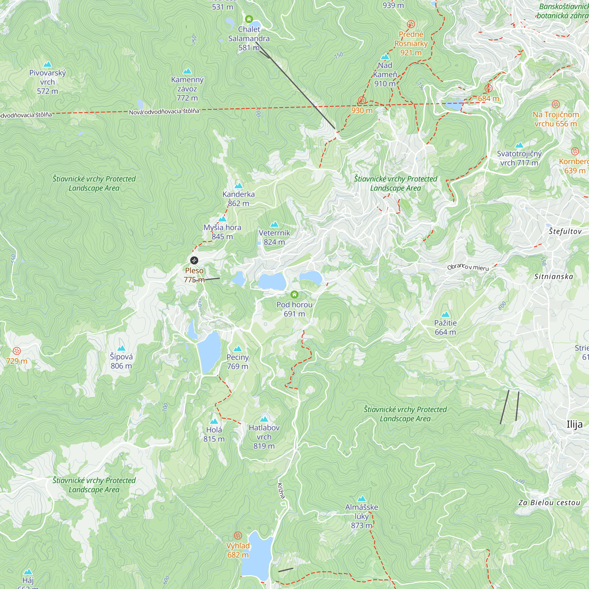 Pod horou map