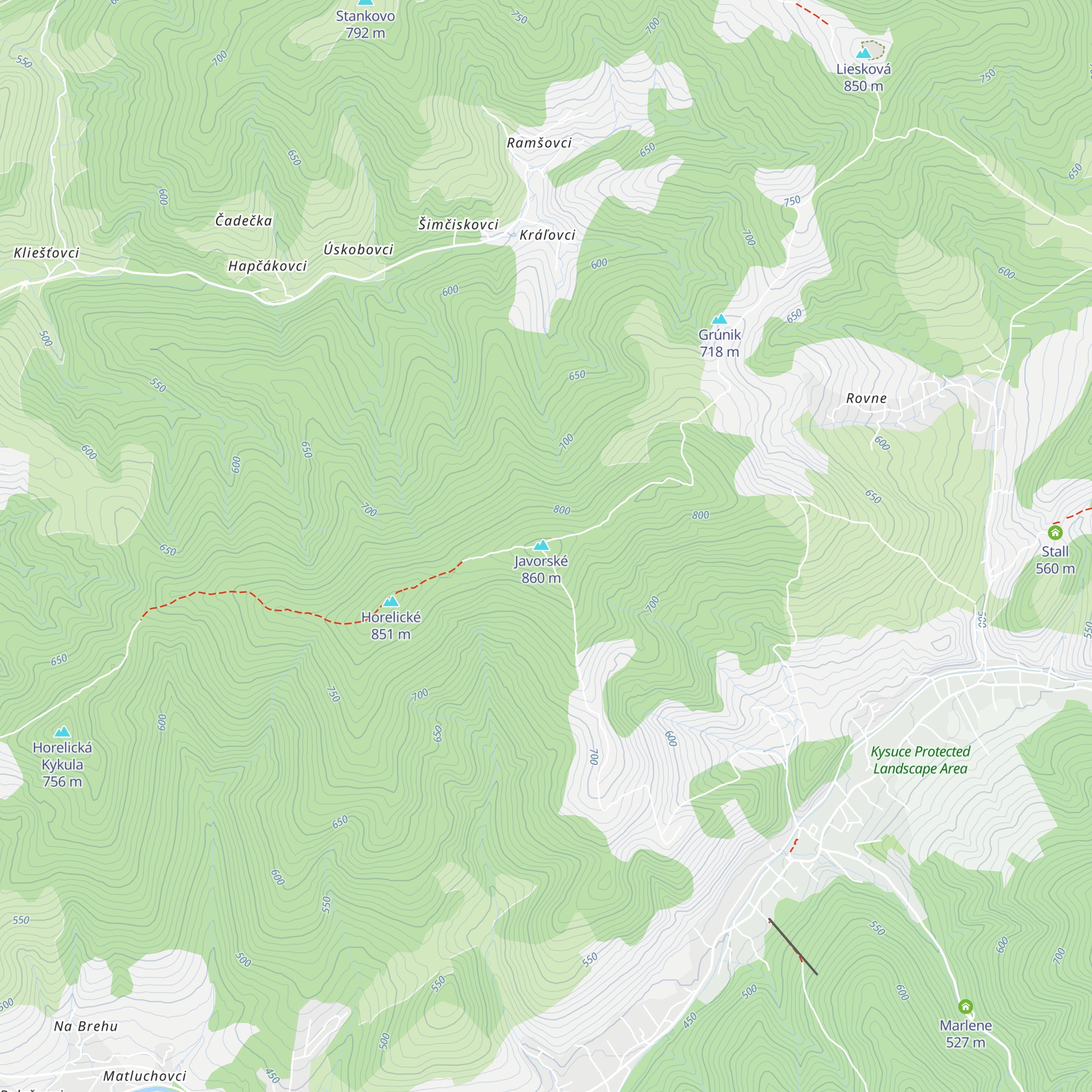 Útulňa Javorské map