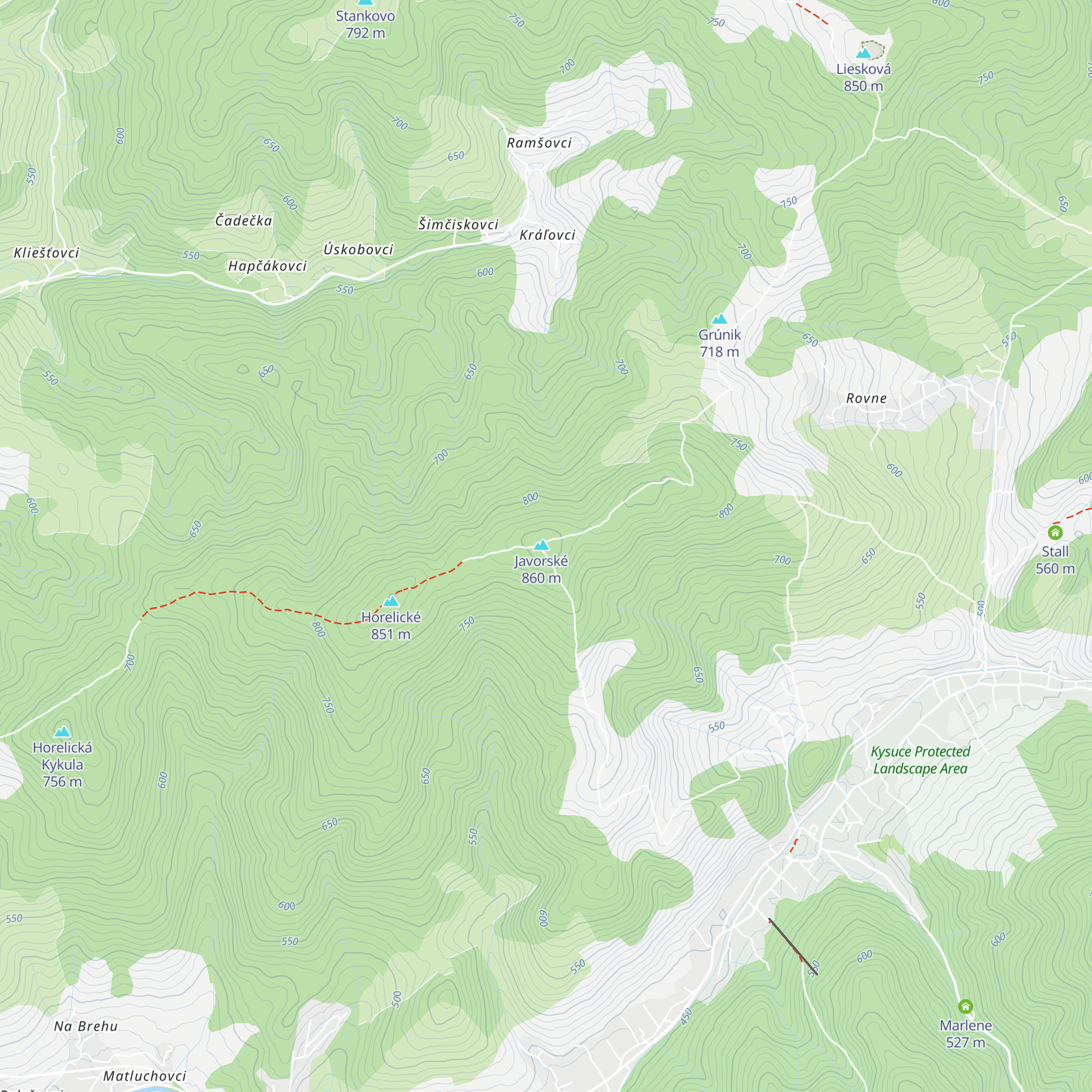 Útulňa Javorské map
