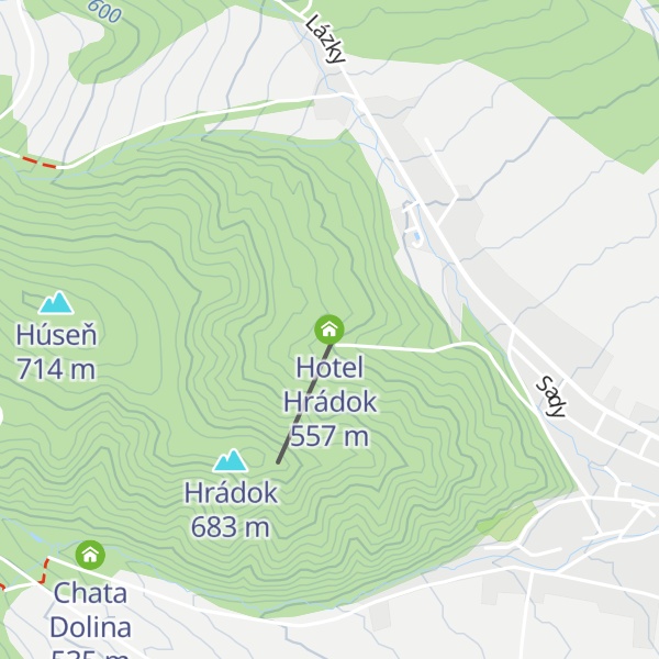 Map of Hotel Hrádok