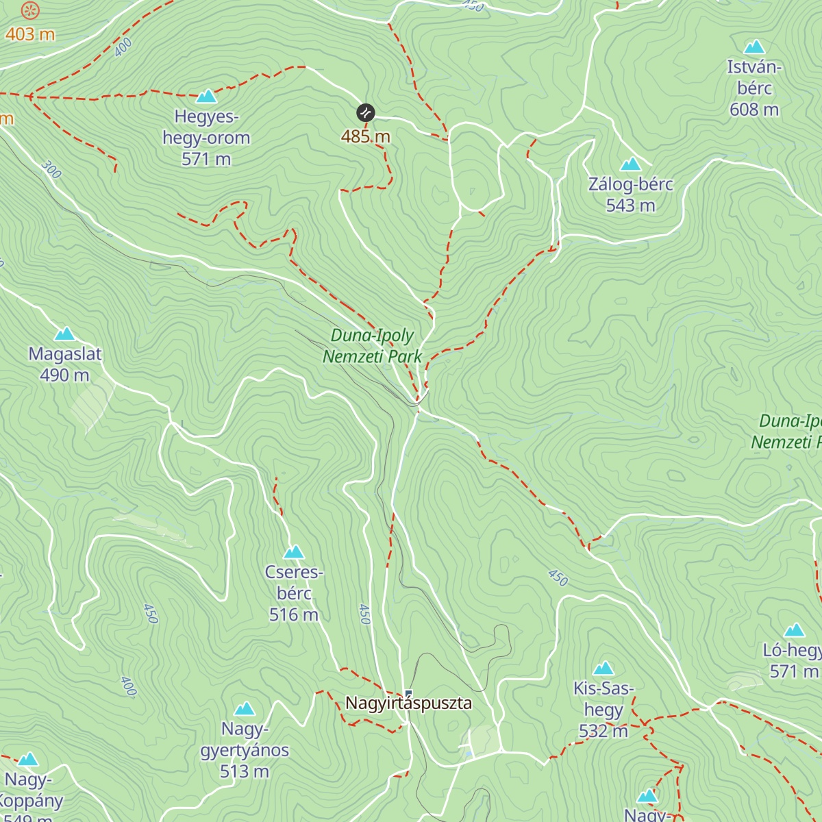 Kisirtáspusztai hegyi menedékház - Felsőház map