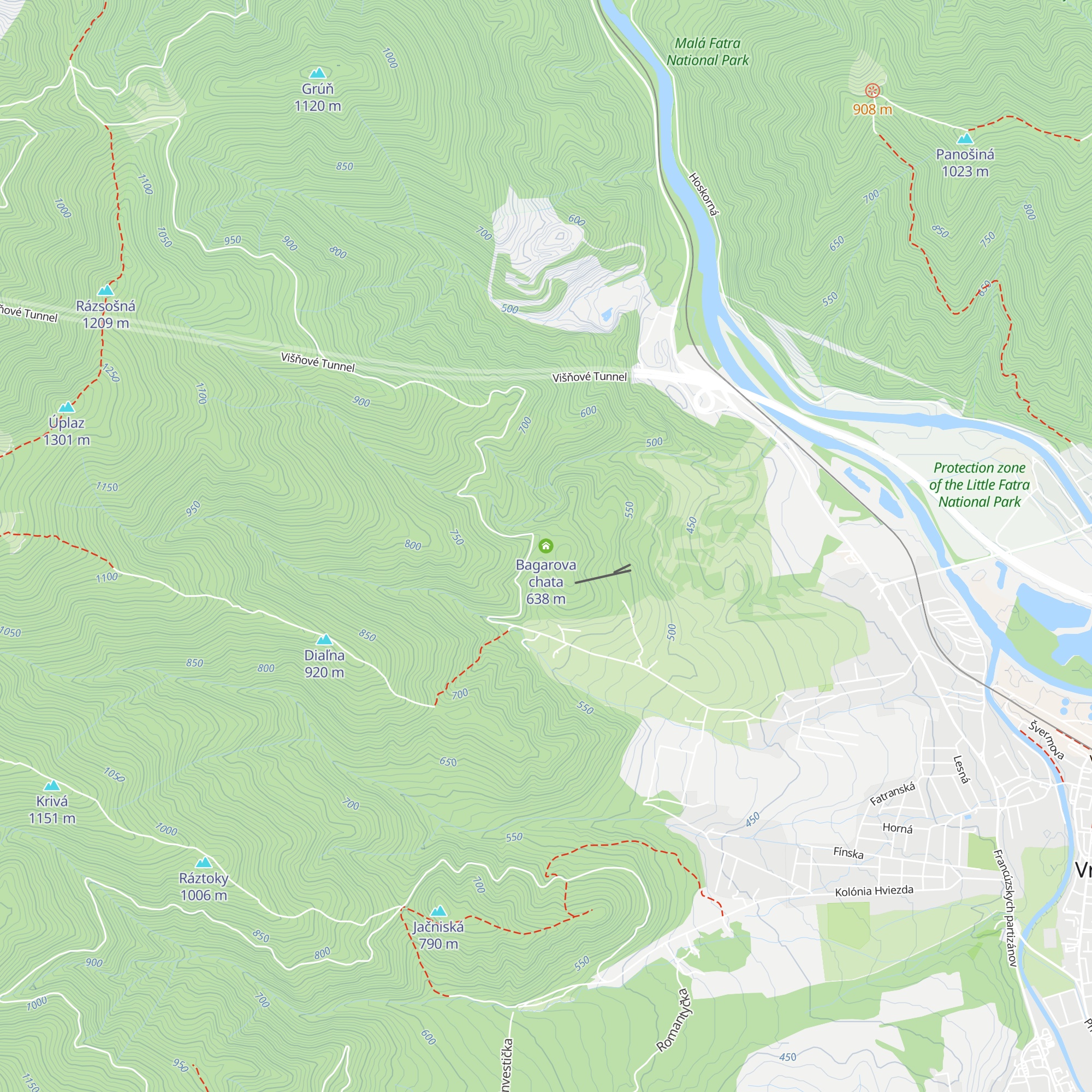 Bagarova chata map