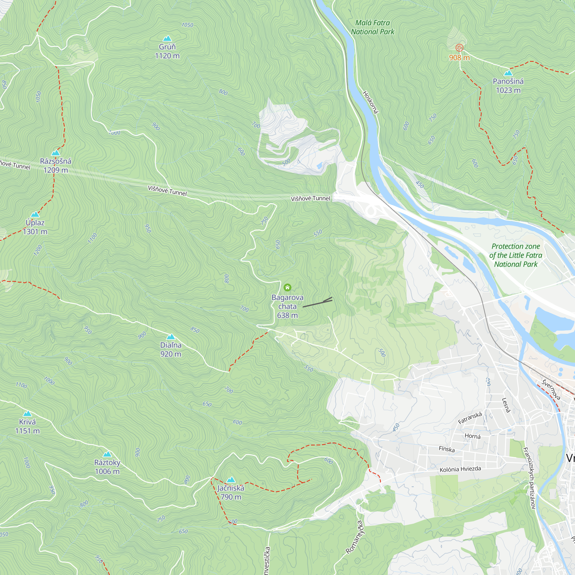 Bagarova chata map