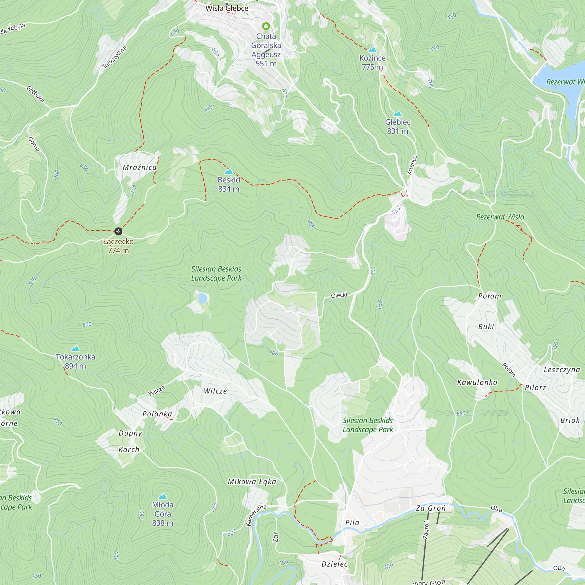 Chata na Oleckach map