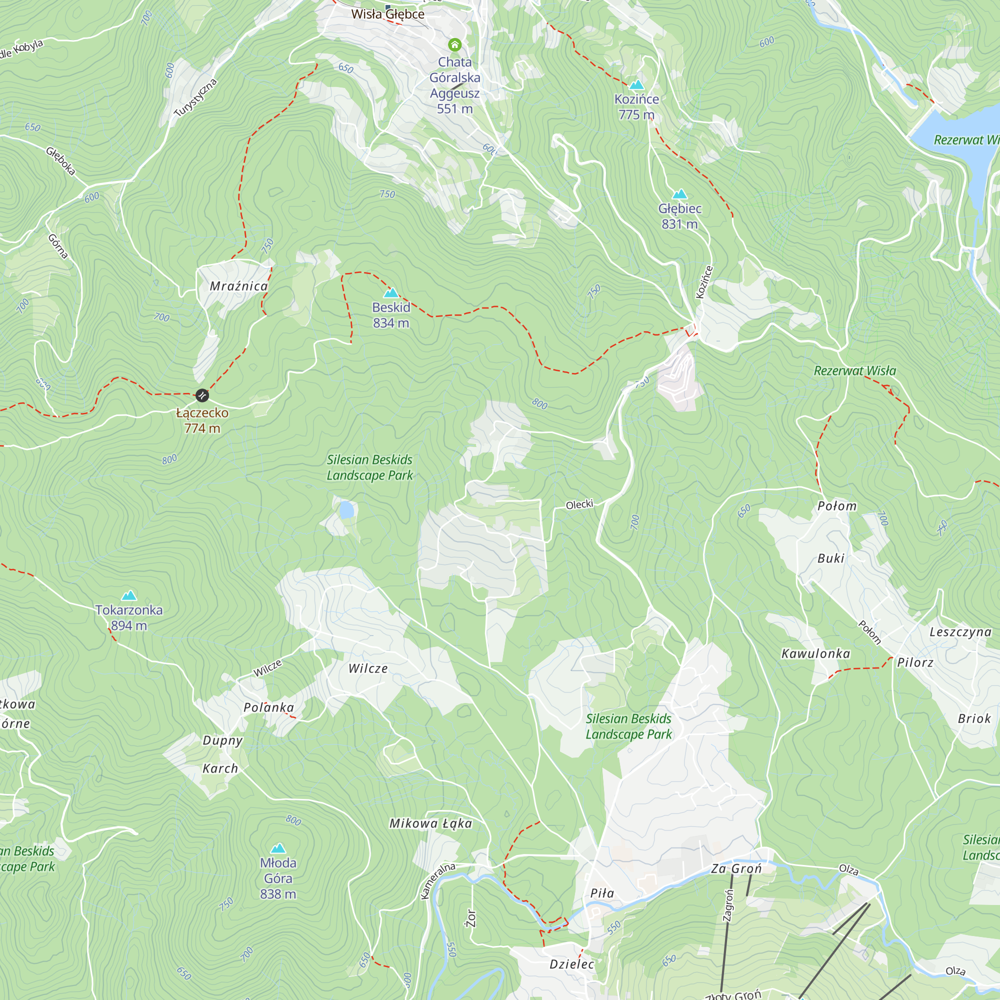 Chata na Oleckach map