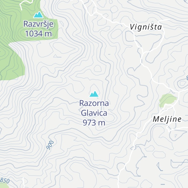 Map of Razorna Glavica