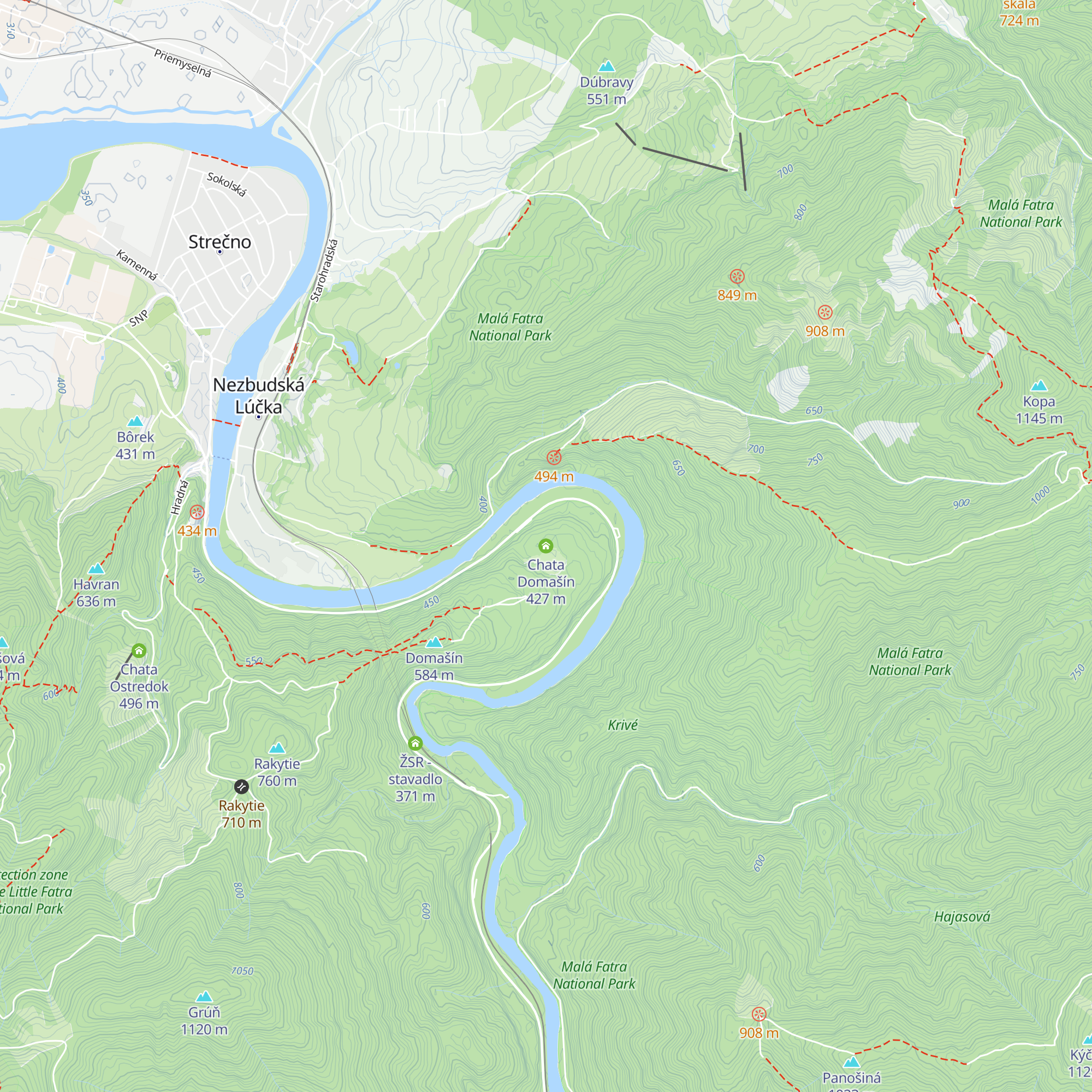 Chata Domašín map