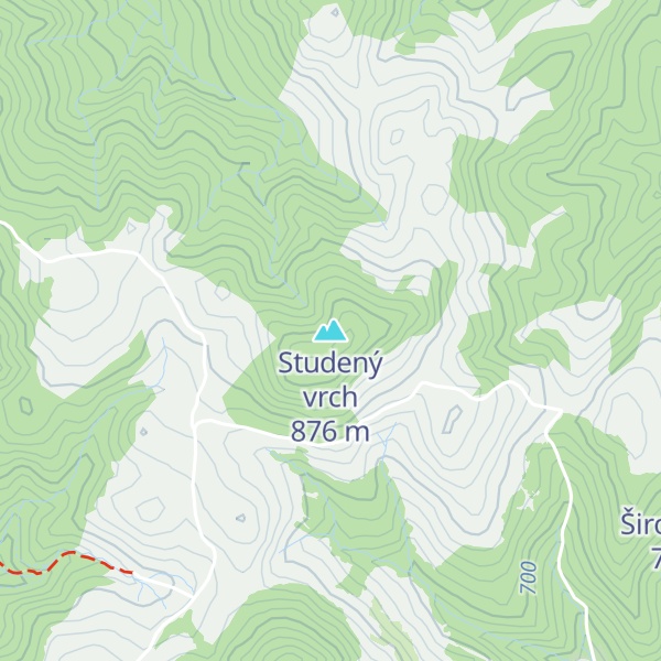 Map of Studený vrch