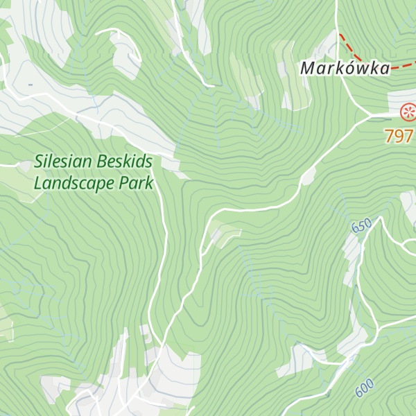 Map of Chatka Oddziału PTTK "Beskid Śląski" w Cieszynie