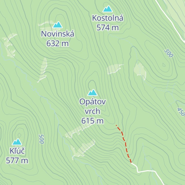 Map of Opátov vrch