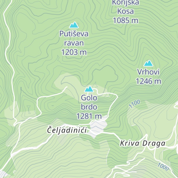 Map of Golo brdo