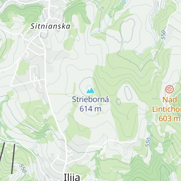 Map of Strieborná