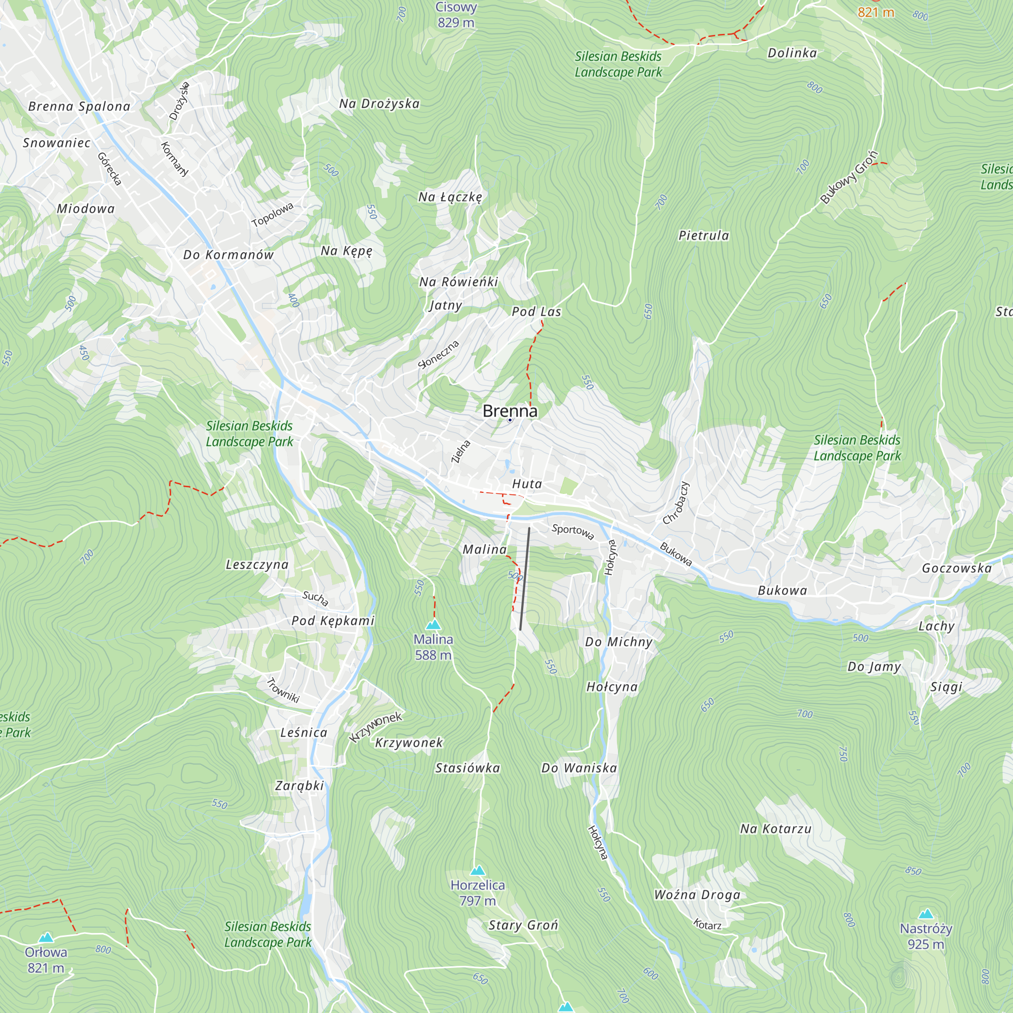 Informacja Turystyczna w Brennej map