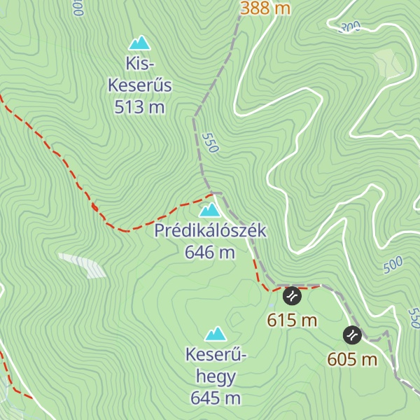 Map of Prédikálószék