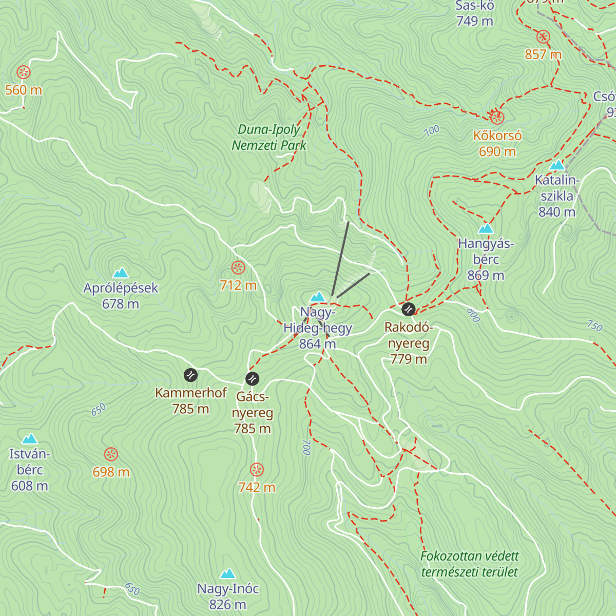 Nagy-Hideg-hegy Sí- és Túraközpont map