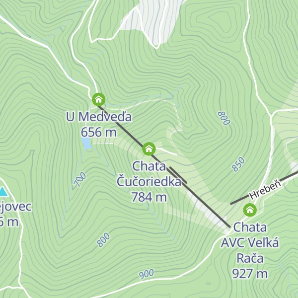 Map of Chata Čučoriedka