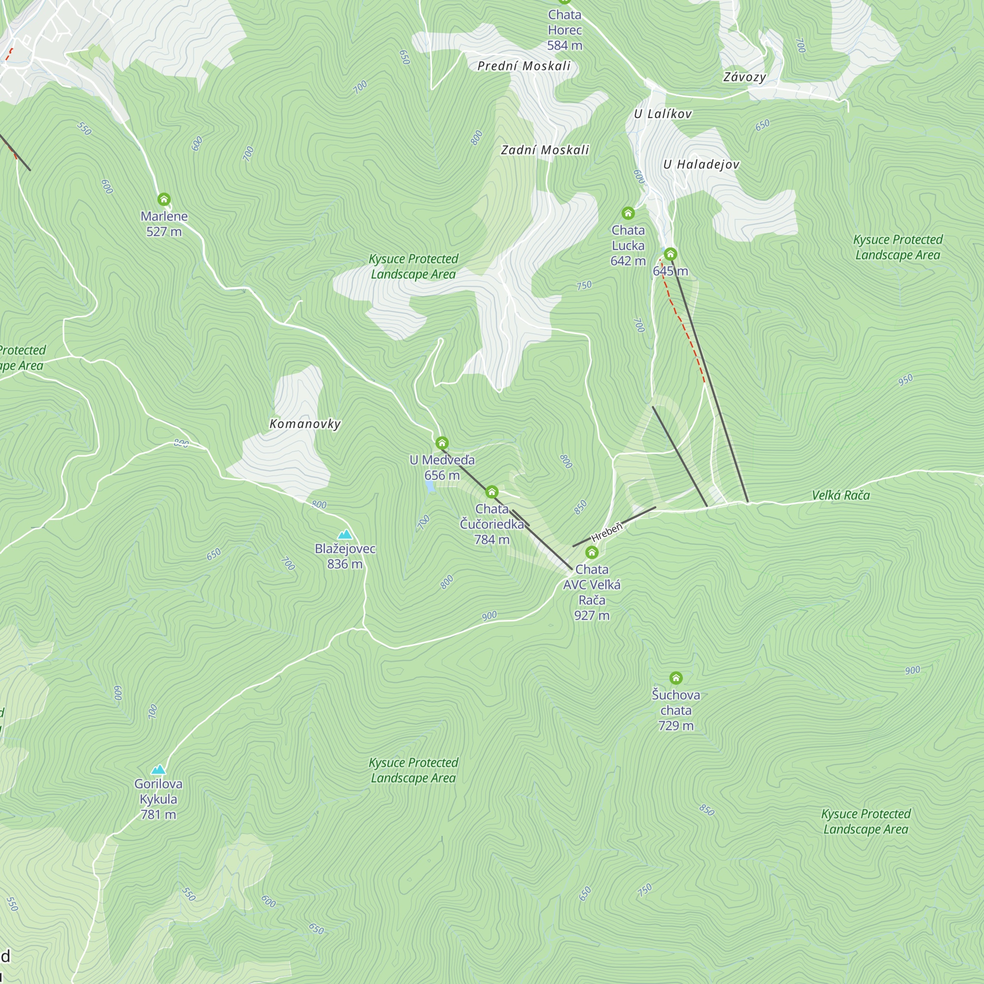 Chata Čučoriedka map