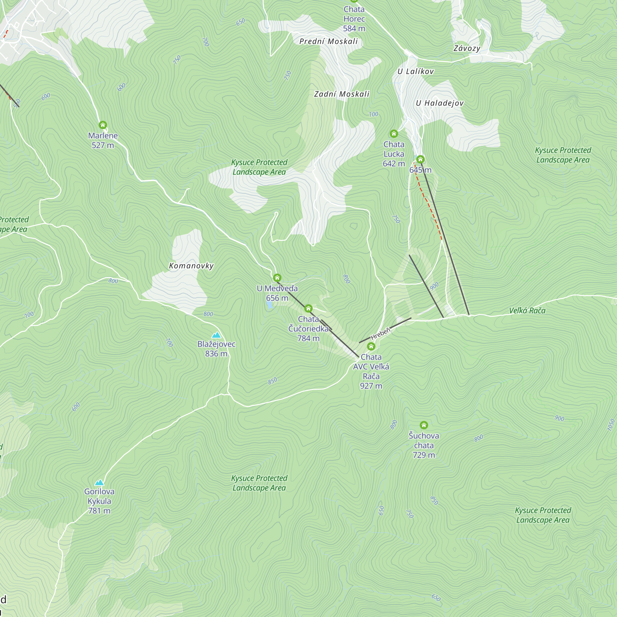 Chata Čučoriedka map