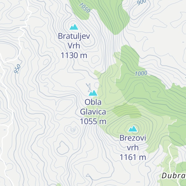 Map of Obla Glavica
