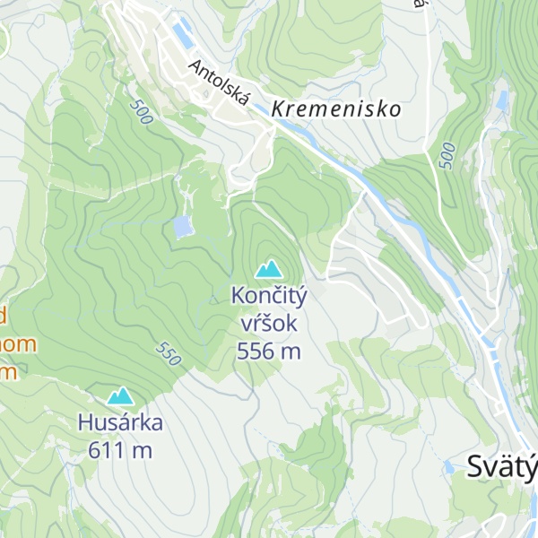 Map of Končitý vŕšok