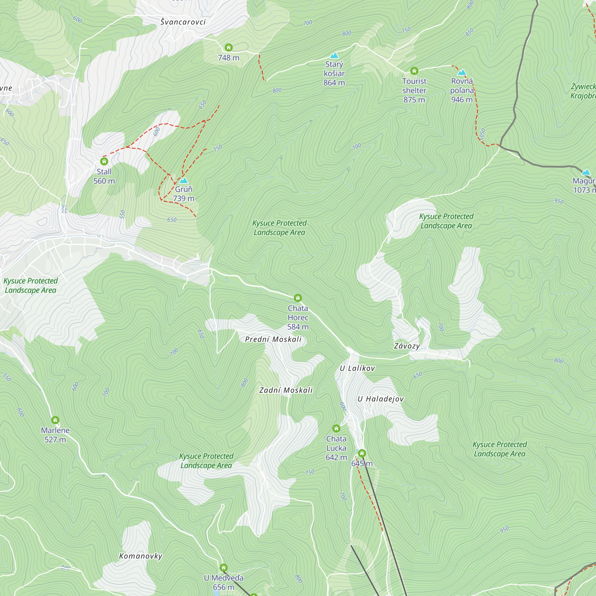 Chata Horec map