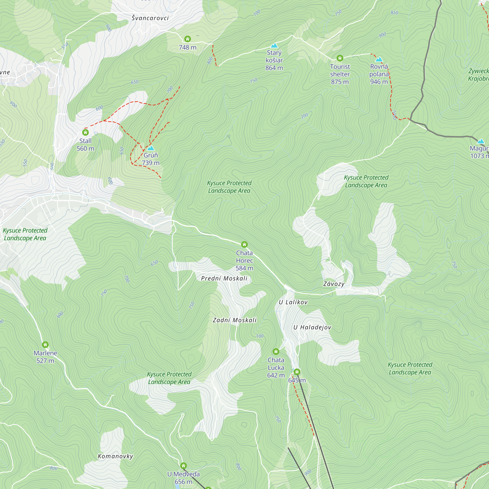 Chata Horec map