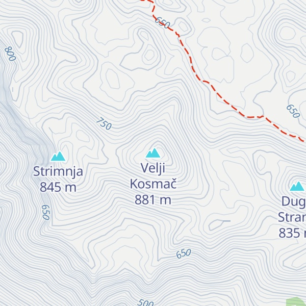 Map of Velji Kosmač
