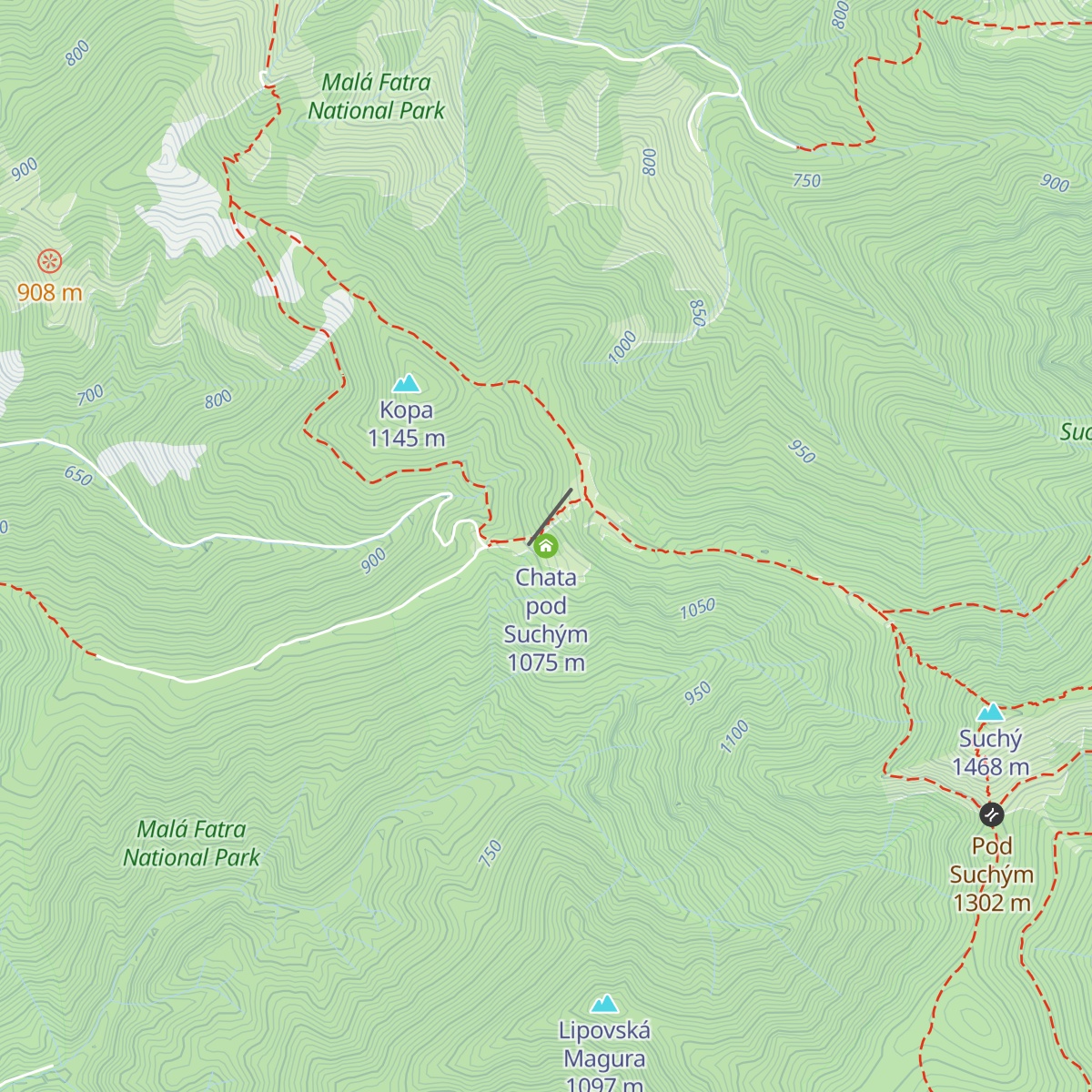 Chata pod Suchým map
