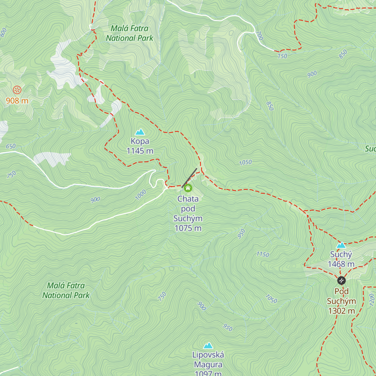 Chata pod Suchým map