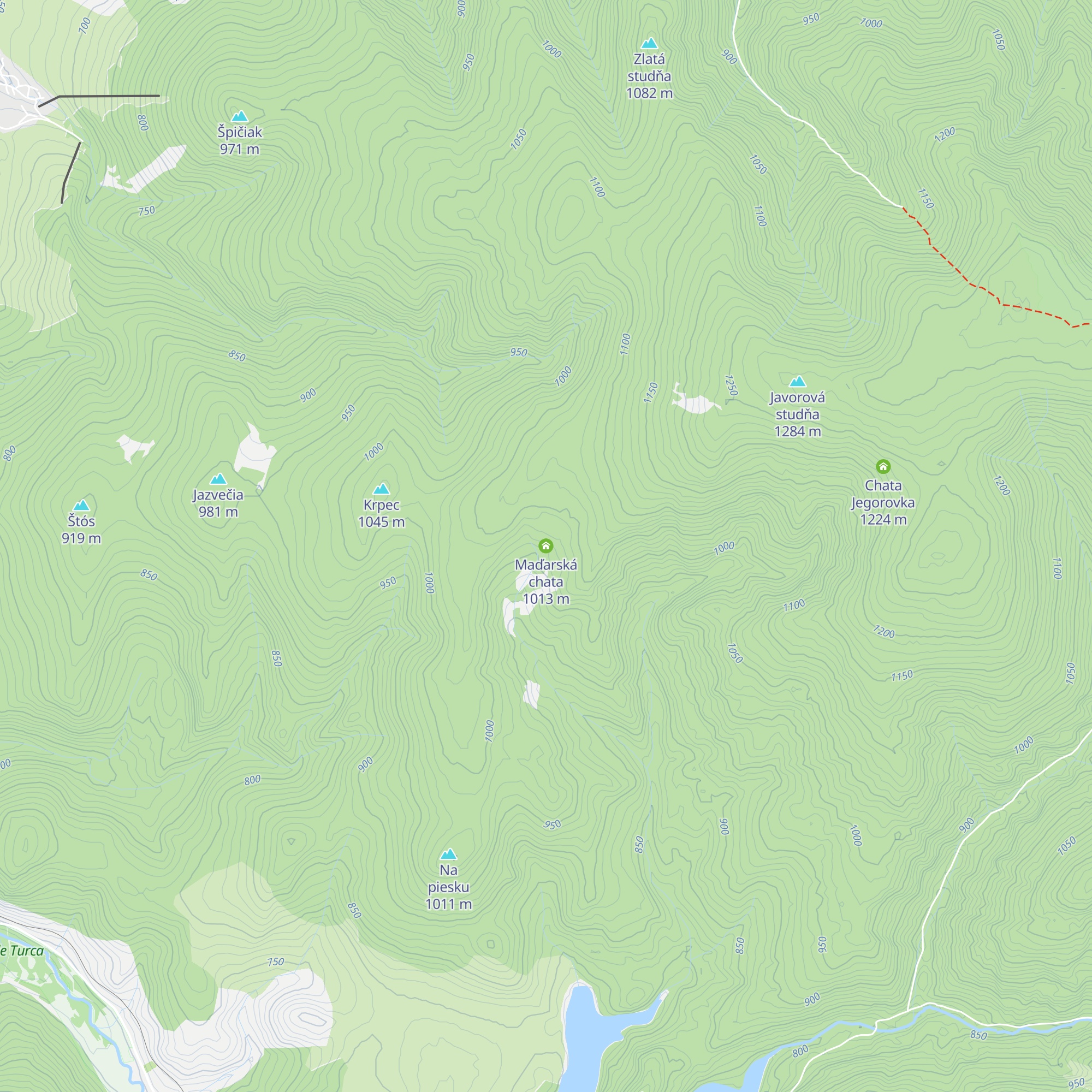 Maďarská chata map