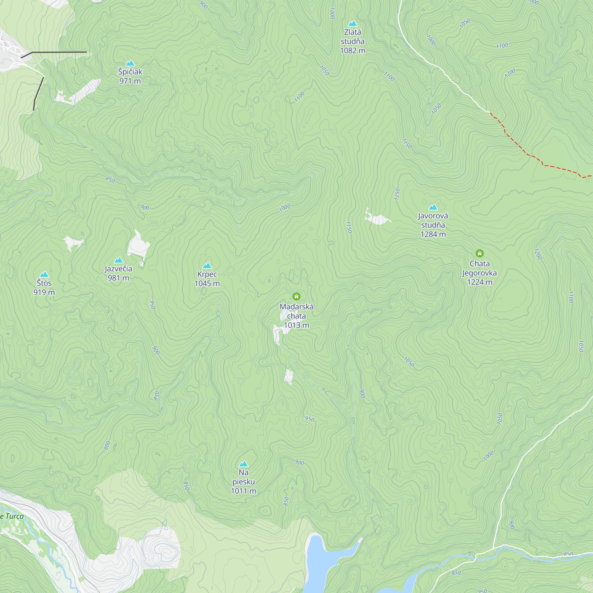 Maďarská chata map