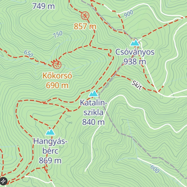 Map of Katalin-szikla