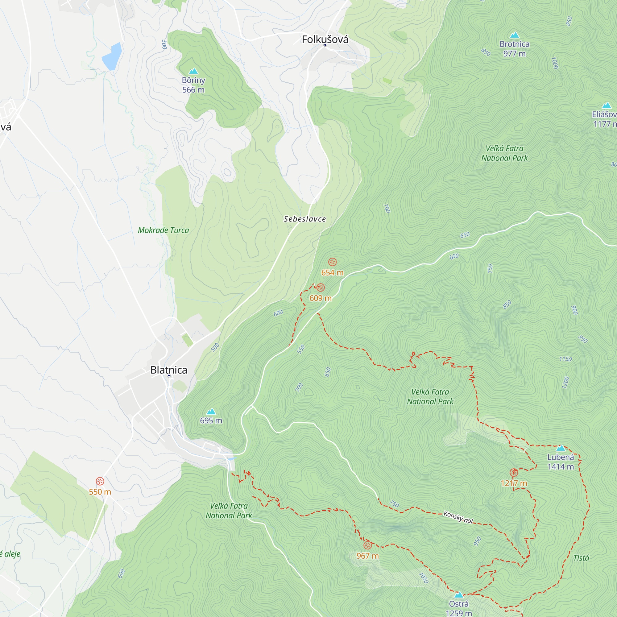 Chata pod hradom Blatnica map