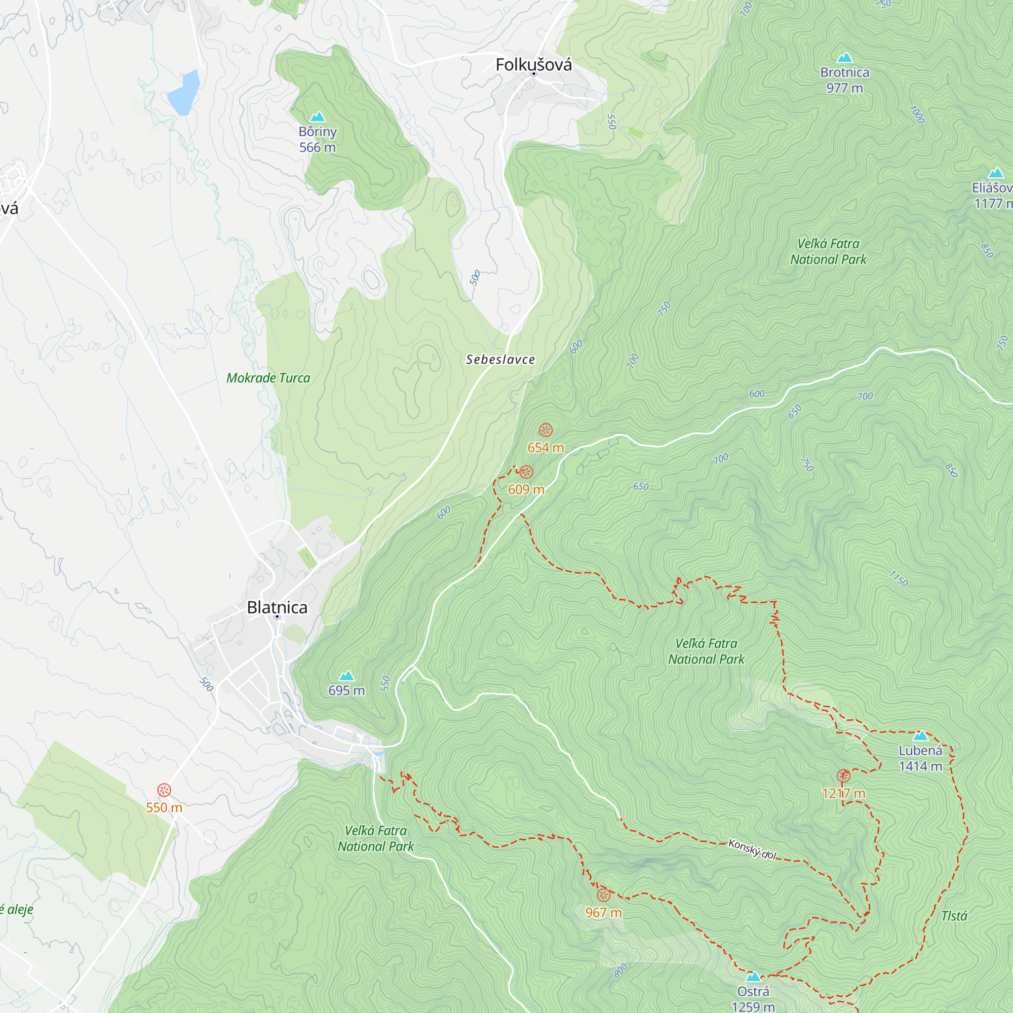 Chata pod hradom Blatnica map