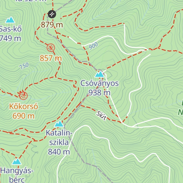 Map of Korona-kő