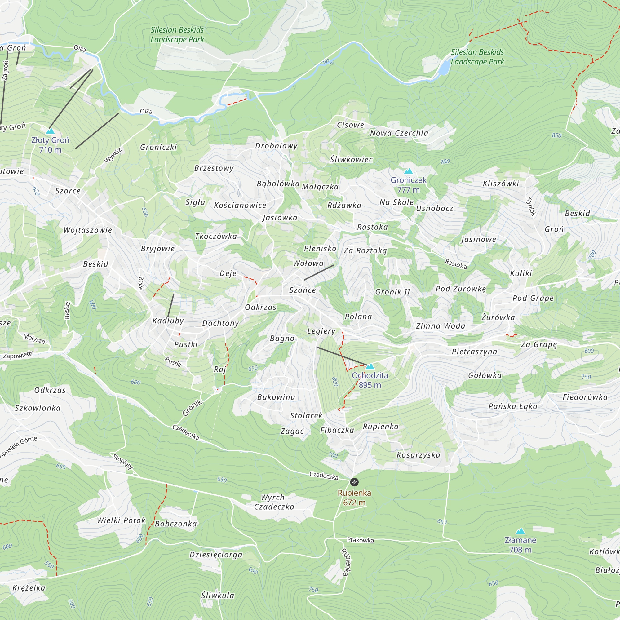 Chata Na Szańcach map