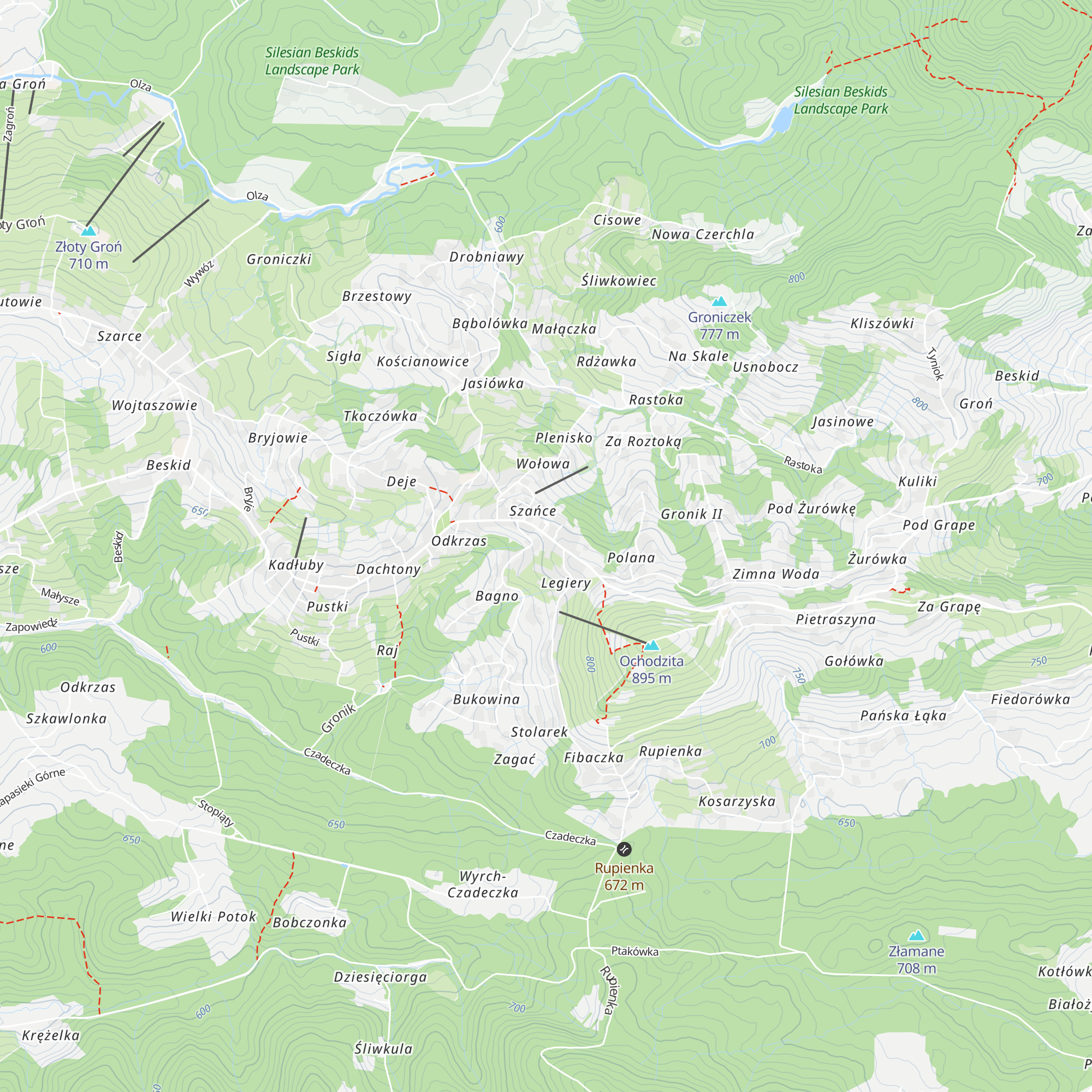 Chata Na Szańcach map
