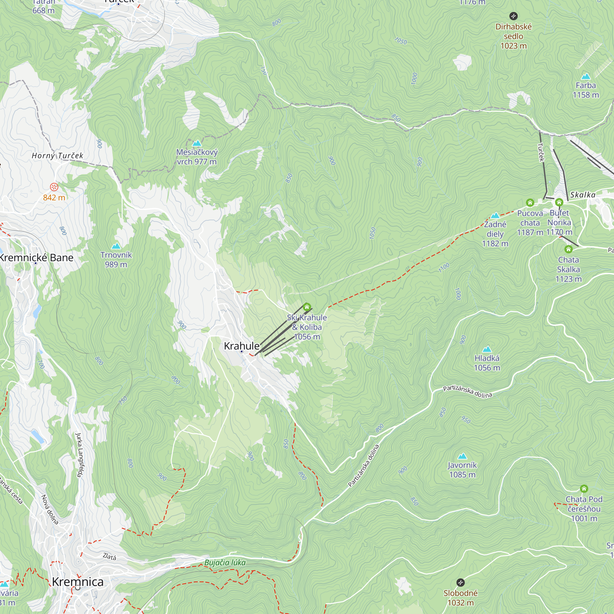 Ski Krahule & Koliba map