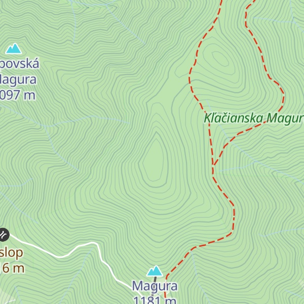 Map of Kľačianska Magura