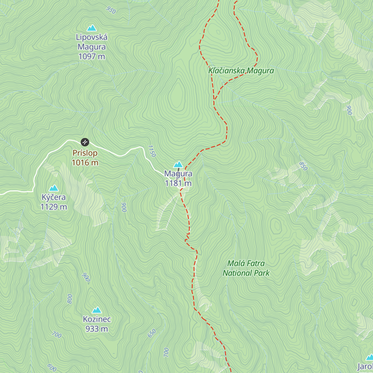 Chata Kľačianska Magura map