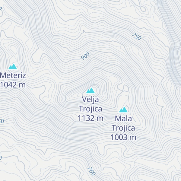 Map of Velja Trojica