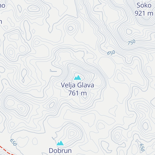 Map of Velja Glava
