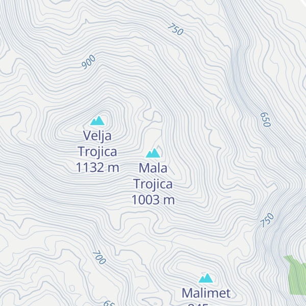 Map of Mala Trojica